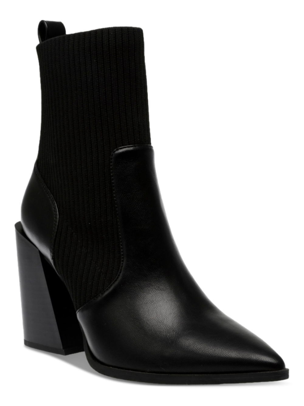 Wild Pair 7 Trinity Black Pointed Toe Ankle Boots Pull-On Knit Booties NWT